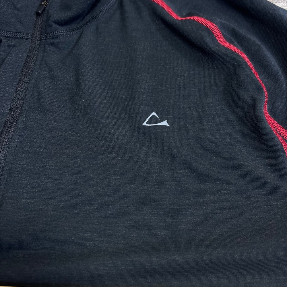 Paradox Quarter Zip Base Layer Mens Hiking Skiing Merino Blend XL Black Red